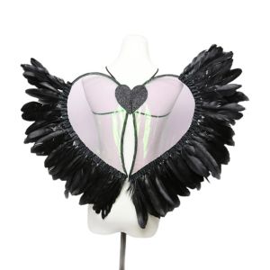 Angel Wing Heart Fairy Wings Halloween Christmas Masquerade Carnival-Coslay Costume Feather Devils Wing para Kids para Adultos
