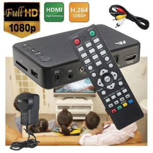 Kutu HD VGA AV Çıktı Multimedya Player USB Harici HDD Medya Oyuncusu Otomatik Oyun SD U Disk Full HD 1080P için Uyumlu TV Kutusu