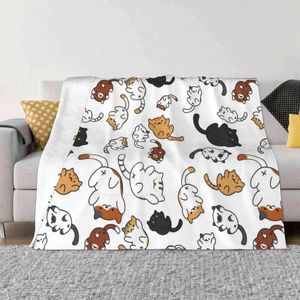 Cobertores nekoatsume |Neko atsume kitty colector impressão novidade moda moda macio quente kawaii harajuku