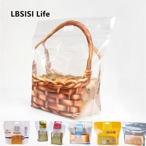 LBSISI Life 50 pezzi di plastica da frutta tostare sacchetti alimentari con cerniera finestra Le forniture per matrimoni per feste prendi borse