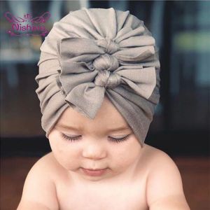 Nishine dehnbare Turbanhüte mit Knotbögen Kappen Mützen Bonnets Headwraps Haarzubehör für Kinderkinder Kleinkinder