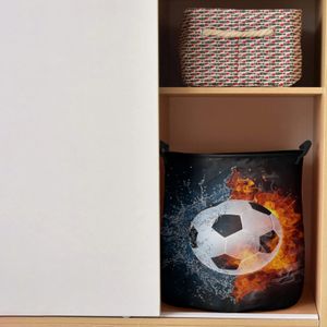 Fotboll Boll Sports Fire Water Soccer Dirty Tvättkorg Fällbar hemorganisatör Korgkläder Kids Toy Storage Basket