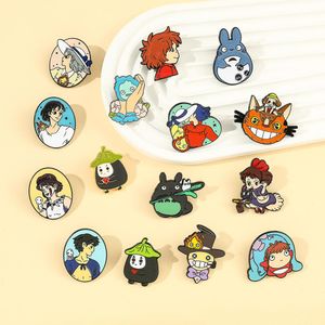 hawls moving castle characters faceless man brooch Cute Anime Movies Games Hard Enamel Pins Collect Metal Cartoon Brooch Backpack Hat Bag Collar Lapel Badges