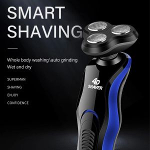 Shavers USB Electric Shavers Rasiermaschine 4 in 1 Bart Rasiermesser 4d 3 Klingen Bart Nase Haar Trimmer Clipper für Männer Gesicht wieder aufladen