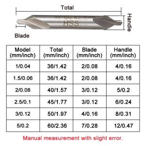 6PC Center Drill Tool Chasching Tool Composit High-Speed ​​Steel 4241 Fast Point Drilling Full Slipning Spiral Groove Tool Set