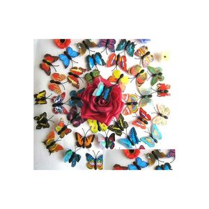 Ímãs de geladeira Artificial 3D Butterfly Magnet Sticker Refrigerador Decoração Home XB Drop Drop Garden Decor DHA7Y