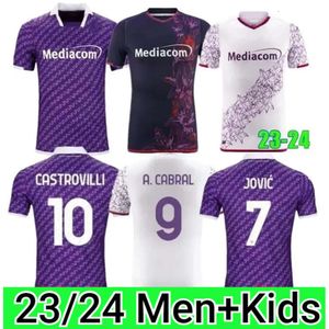 23 24 Fiorentina Soccer Jerseys Beltran Nico 2023 2024 Florence Jersey Acf Mina Jorko Duncan Kayode Arthur Sotit.