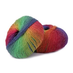 1ball 50g arcobaleno a mano arcobaleno colorato all'uncinetto in cashmere in lana in lana maglieria