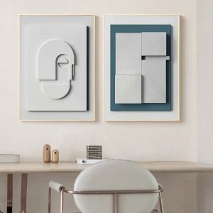 Abstrakte moderne Holztextur 3D Geometrie Poster druckt minimalistische Leinwand Malerei Wandkunst Bild für Wohnzimmer Wohnkultur