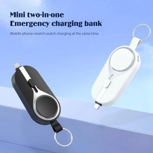 2 in 1 Mini Power Bank 1500/2000Mah Waterproof Mobile Power Retrable Plug 5V 3W per iPhone Samsung Xiaomi Backup Power Banks