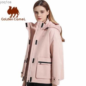 Men's Jackets Golden brocade womens jacket tool windproof outdoor warm hiking jacket 2023 winter jacket waterproof clothingL2404