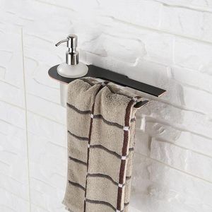 Liquid Soap Dispenser Oil Rubbed Bronze Black Finish Stainless Steel Towel Rack 260 120 163mm Unique Design Bathroom Accessory
