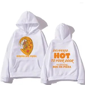 Erkek Hoodies Surfer Boy Pizza Sweatshirt Erkekler/Kadınlar İçin Komik Karikatür Uzun Kollu Yenilik Sonbahar/Kış Külotları Harajuku Street Giyim