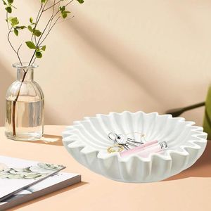 Bowls Ruffled Decorative Bowl Resin Craft Jewelry Dish Living Room Fruit Desktop Key Holder Entrance Storage