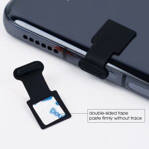 Universal Anti-Lost Dustproakt Charger Port Block Stopper Dust Plug Charging Interface Cap för Apple iOS iPhone Type C Android