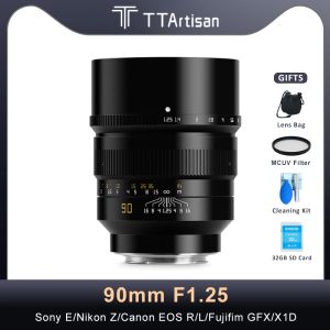 Accessoires Ttartisan 90mm F1.25 Vollbildkamera Objektiv für Sony A7II A7C Nikon Z50 Canon Camera Fuji GFX Sigma Objektiv