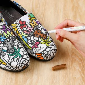 12/24 Colors Fabric Markers Pens Permanent Fabric Paint Pen Soft Brush Markers Pen Clothes Canvas T-shirt Shoes Cap DIY Painting
