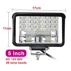 Otomotiv LED Geniş görüş alanı Güçlü Işık 12V 24V Beyaz Sarı Işık Ekskavator Tasarım Elektrikli Araç Kamyon Spot Işığı