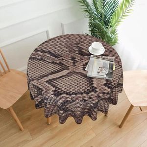 Tabela de pano de mesa marrom casca de cobra -toque de mesa impressão de animais Funny Round for Home Picnic Events Party Capas Decoração