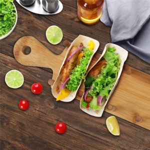 Wood Taco Holder Taco Shell Holder Multifunktionella mexikanska rullar Pannkakestativ för hemkökstillbehör Restaurang