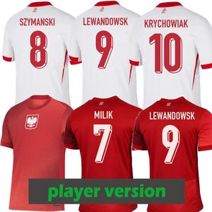 Lewandowski 2024 Polen Soccer Jerseys 24 25 Polonia Zielinski Milik Zalewski Szymanski Grosicki Polish Football Shirt Polen Uniform Player Version version