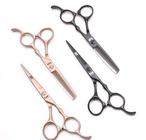 2Pcs 6 Inch Barber hair Cutting Scissors Thinning Shears Professional Black Sharp Blades Hairdresser Haircut Tools For Salon Home 2093937