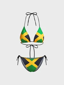 Женские купальные костюмы сексуально Y2K Ямайский бикини в тряпке милая экзотическая женщина юмористическая высококачественная пляжная костюм купальников