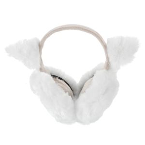 耳のマフ冬のかわいいイヤーマフヘッドバンドイヤピース温かい白い折りたたみ猫の耳の学生