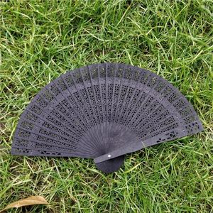 Decorative Figurines Chinese Vintage Wood Hollow Carved Hand Fan Tassel Foldable Pocket Gifts Home Decor Wedding Bridal Party Multicolor