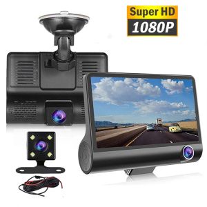 C2 Driving Recorder Car DVR 4 -tums Dash Cam HD 1080p 3 Lens 170 graders bakre utsikt Parkeringsövervakningskamera Automatisk video Motion Detection