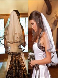 VELOS DE NOVO CAMO CASAMENTO VEILS CURTOS DOIS CAMADAS CATINAS COMPORTAÇÃO TULLO COM TULLO COM LIMPENTO DE PECE