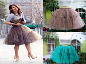 Vintage Petticoats Renkli 1950'ler Stil Kısa Mini Tül Tutu Etekler Elastik Bel Bandı Satin Band Petticoats Elbise 1452026