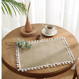 Table Mats Rectangle Mat Household Twine Woven Nordic Placemats Lace Cotton Linen Coffee Tea Dish Bowl