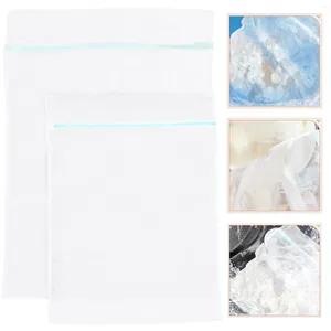 Laundry Bags 2 Pcs Delicate Bag Fine Mesh Dirty Clothes Washing Quilt Large White Zipper Travel