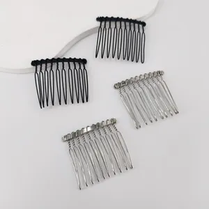 Saç klipsleri 10pcs 3.8cm 10teeth retro plaka şapka alt klipsli demir bükülme takma tarak el yapımı aksesuarlar kaynaklı tel taraklar