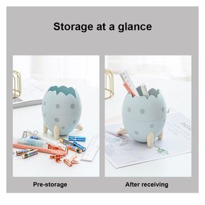 1/2/4PCS Creative Dinosaur Egg Shape Pen Holder School Office Desktop Organizer Kawaii Makeup Brush Organizer Cute Desk