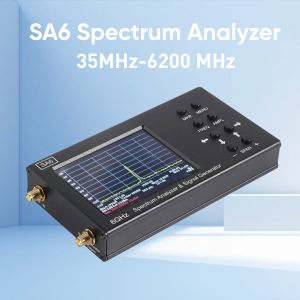 SA6ポータブルスペクトルアナライザー、ハンドヘルド周波数アナライザー、35〜6200 MHz RF入力、信号ジェネレーター、3.2インチタッチスクリーン付きの信号ジェネレーター