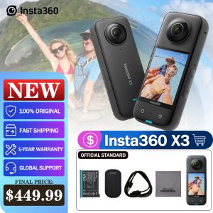 Kameror Insta360 X3 Action Camera 5.7K Active HDR Video Waterproof Flowstate Stabilization 72MP Photo Insta 360 One X 3 Sportkamera