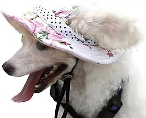 Aparel de cachorro Cães respiráveis Chapéus de sol - Chapéu redondo de animal de estimação Cats de malha |Sombrero Straw Cat tecido