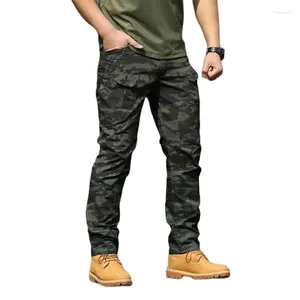 Calça masculina cargo de moda do homem trabalho tático de safári de longa calça de calça longa esportes de caminhada de vários bolsos ao ar livre