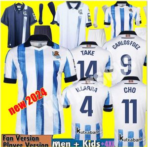 2023 Jerseys de futebol da Real Sociedad 23 24 Tire Kubo Oyarzabal Sadiq Andre Sia Zubimendi Home Away Terceira Sociedade Real Men e Kids S4XL