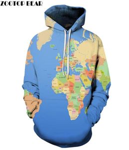 Mapa euro Miniatura nadrukowana 3D Spring swobodna bluza z kapturem Mężczyzn Mężczyznę z kapturem z kapturem pullover kurtka streetwear zootopbear7223600