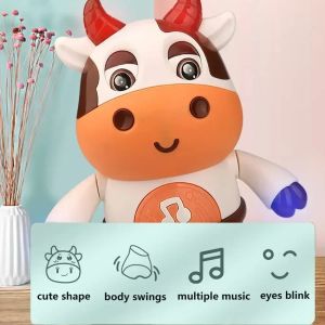 Bebek İnek Müzik Oyuncakları Dans Eden Yürüyüş Bebek İnek Oyuncak Müzik ve Led Işıklar Dans Oyuncaklar Bebek 6 ila 12 Ay 18 Ay Oyuncaklar