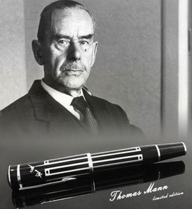 PURE PEARL Gel Pens for Great Writer Thomas Mann Luxury Black and Silver Pattern Roller ball Pen Writing Smooth Gift Refill Plus2225326