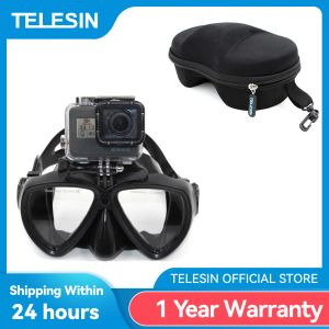 Kameror Telesin Diving Mask Scuba Dive Snorkel Simning Googles härdade glasögon för GoPro Hero 10 9 8 7 6 5 4 Max Insta360 Osmo Action