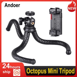 Octopus Mini Tripod Stand柔軟なカメラ三脚1/4インチネジ電話ホルダー1.5kgのスマートフォンカメラvlog Liveのロード