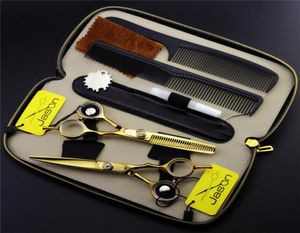 Whole55 oder 60 Zoll professionelle Friseurschere Set Haarschneiddünnungen Friseur Shears Combskits Japan 440c High1220264