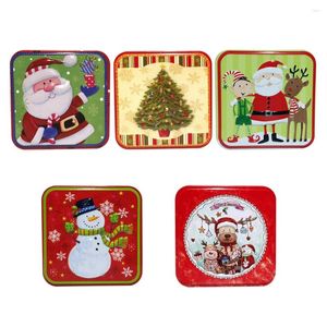 Take Out Containers 5 PCS Wrought Iron Dining Table Decor Holiday Treat Container Candy Tin Christmas