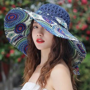 UV Protection Bucket Hats Fashion Folding Summer Sun Visor Wide Brim Outdoor Beach Hat Women240409