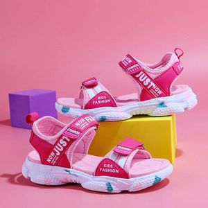 Summer Brand Nonslip Beach Shoes Children Sandals Girls Casual Shoes Kids Flowers Princess Flat Shoes Size 2938 240409